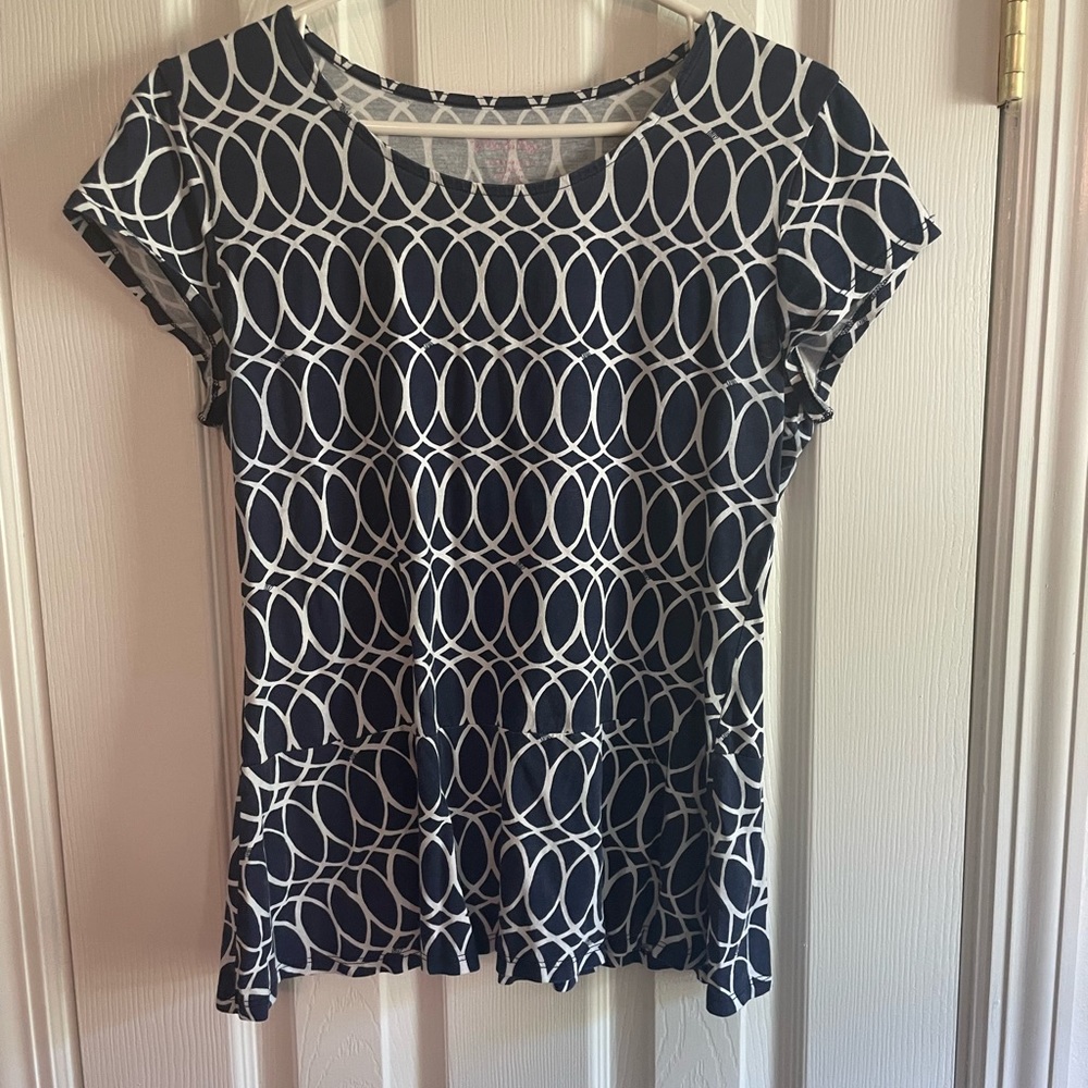 Lilly Pulitzer navy/white peplum t-shirt